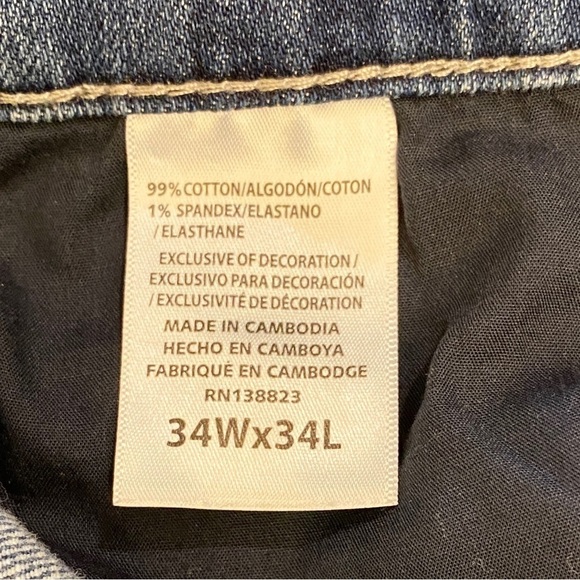 Brothers & Sons 34x33 Slim Straight Mens Jeans Stretch Cowboy (Tag Sz 34x34) - Picture 10 of 14